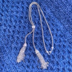 Elegant Judith Ripka sterling silver tassel necklace